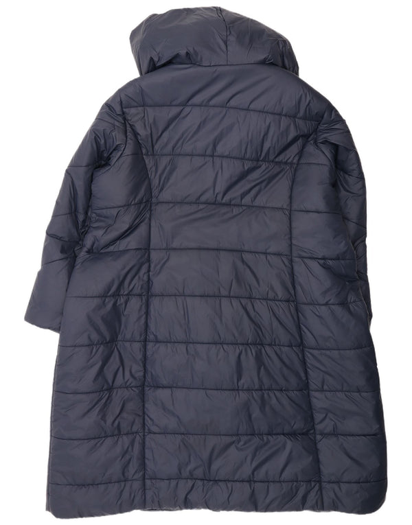 Monsoon Womens Hooded Oversized Padded Coat UK 22 2XL Navy Blue Polyester