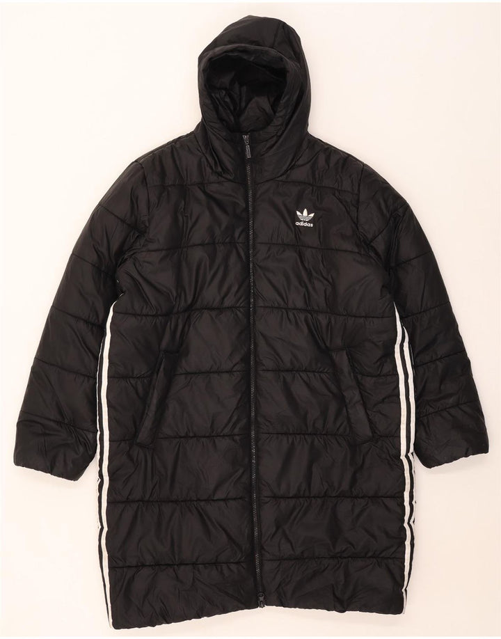 Palton căptușit cu glugă Adidas pentru femei Marea Britanie 16/18 Poliester negru mare