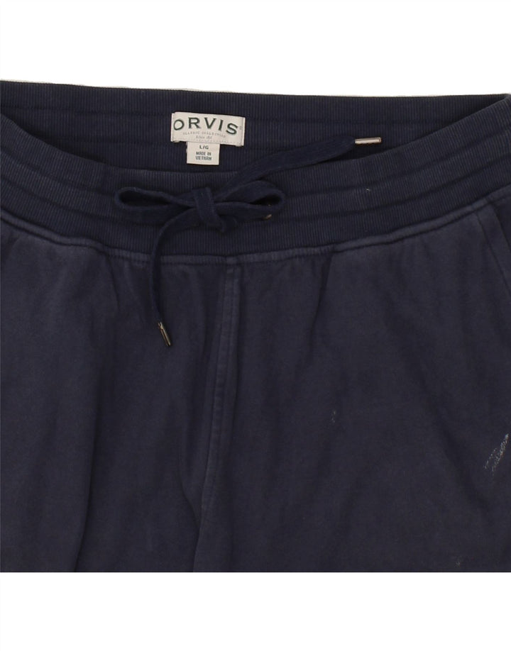 ORVIS Mens Tracksuit Trousers Joggers Large  Navy Blue Polyester Vintage Orvis and Second-Hand Orvis from Messina Hembry 