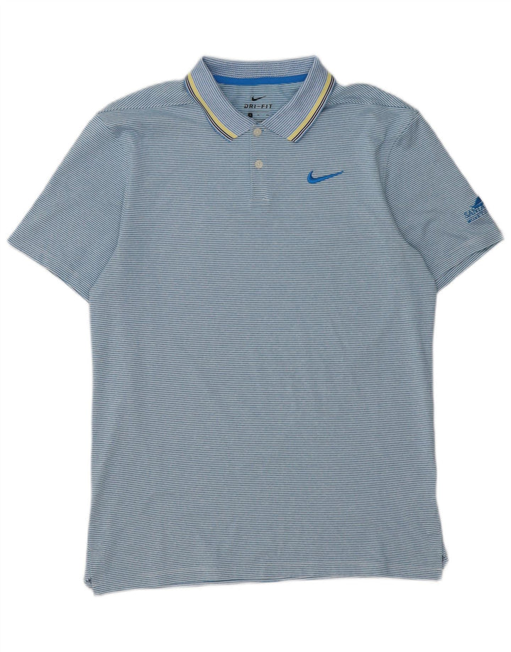 Tricou polo Nike pentru bărbați Dri Fit Poliester cu dungi albastre mici
