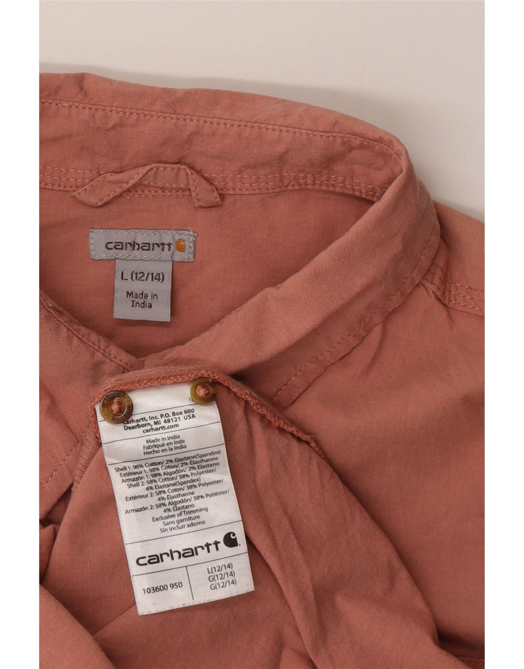 Cămașă Carhartt pentru femei US 12/14 mare bumbac roz