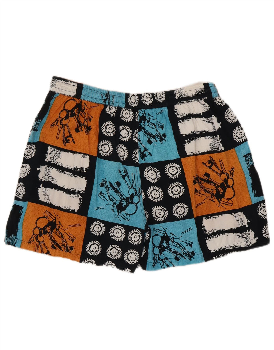 Pantaloni scurți vintage pentru bărbați, mari W36, patchwork multicolor