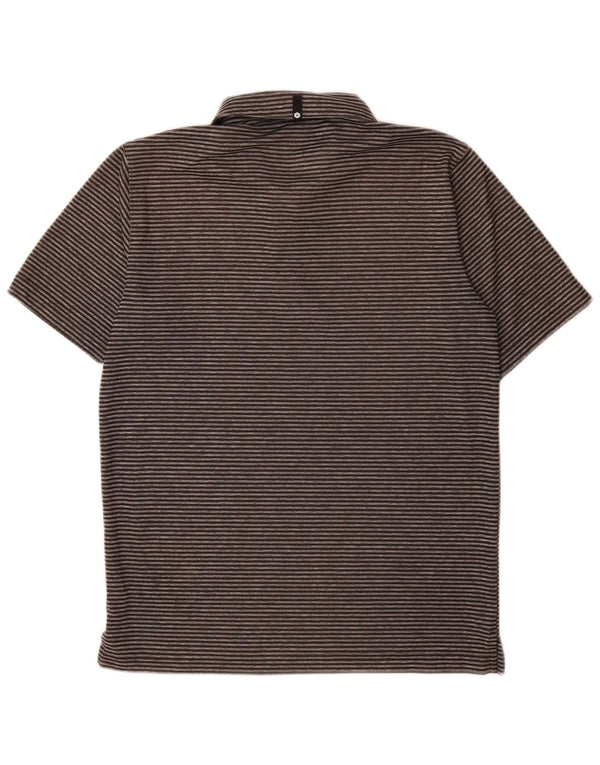 Tricou polo pentru bărbați Puma, gri poliester cu dungi