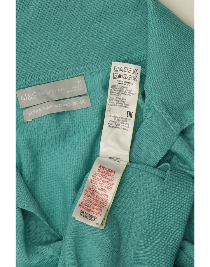 Tricou polo pentru femei Marks & Spencer UK 12 Lână merinos albastru mediu