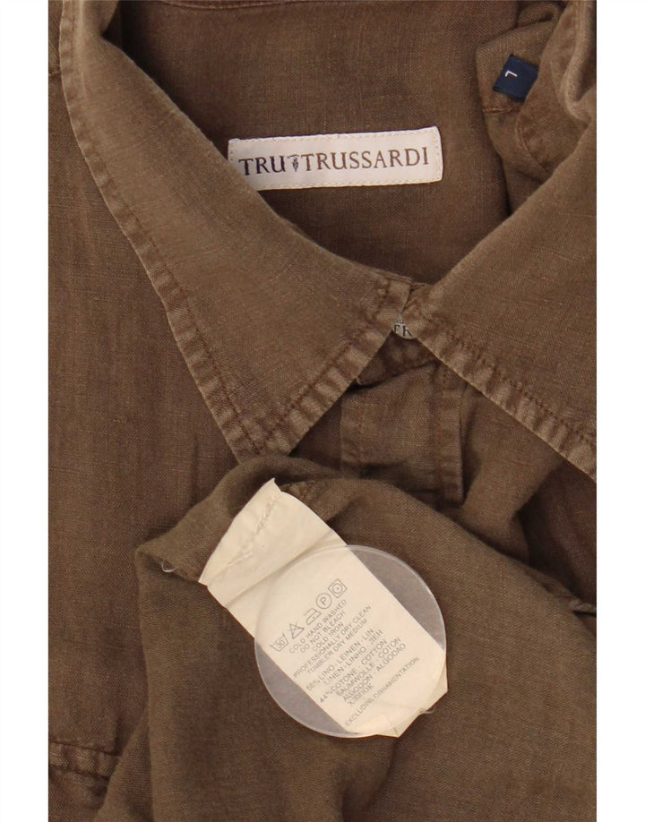 Cămașă Trussardi pentru bărbați, in mare, kaki