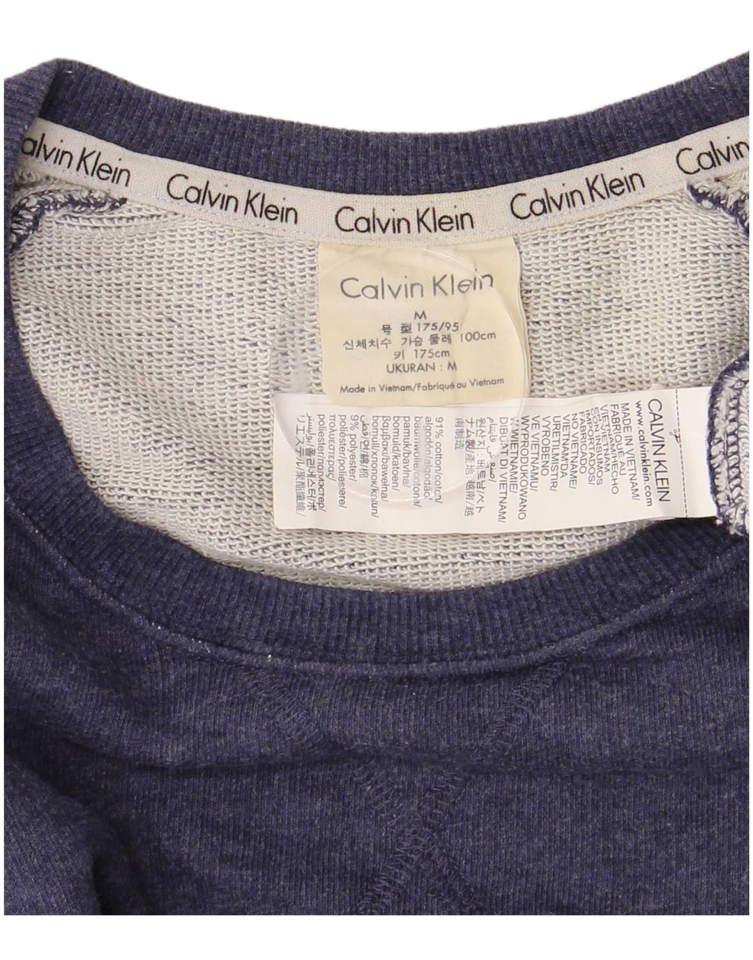Hanorac grafic pentru bărbați CALVIN KLEIN Pulover mediu albastru bleumarin, bloc de culoare
