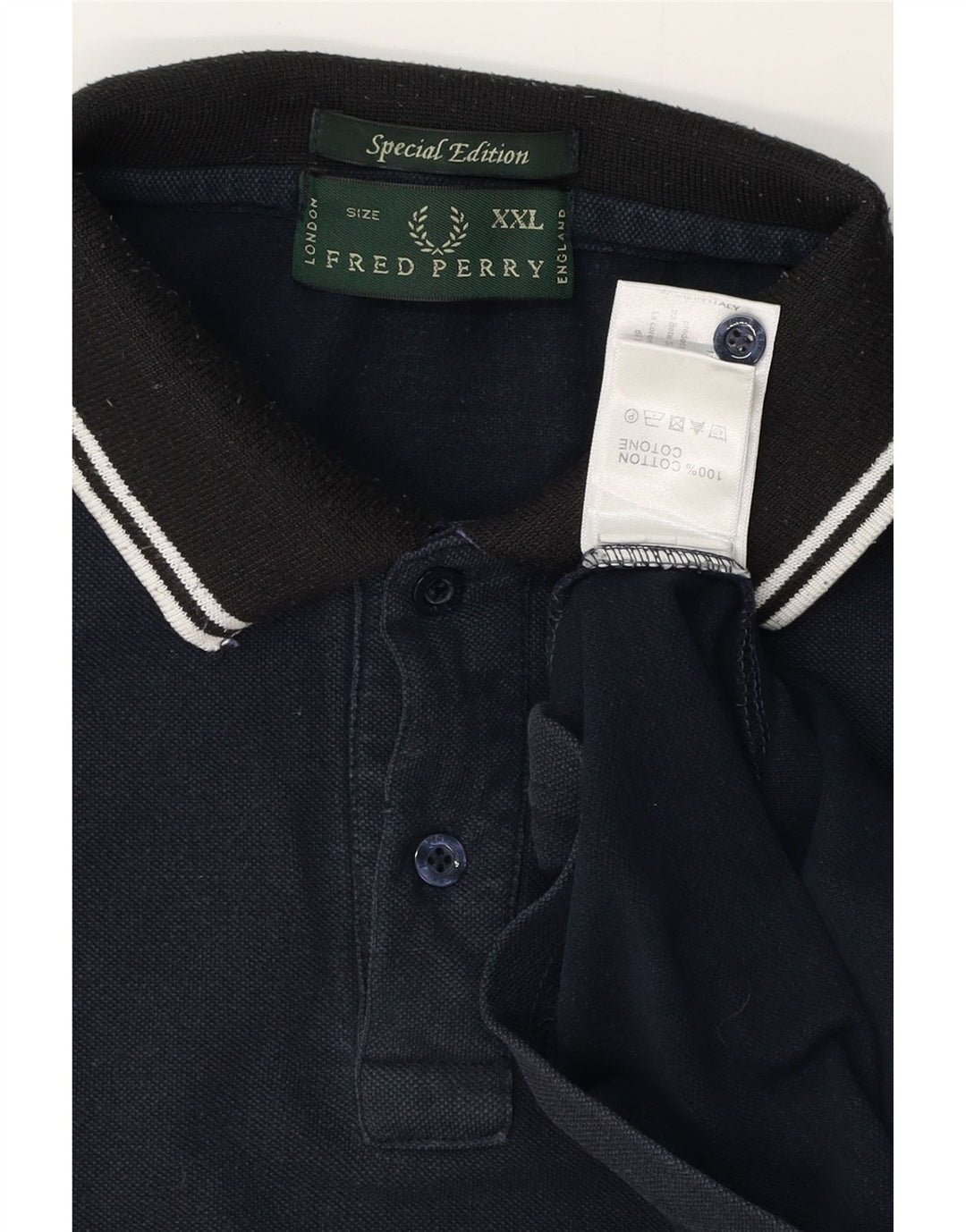 FRED PERRY Tricou polo rugby pentru bărbați 2XL bumbac bleumarin