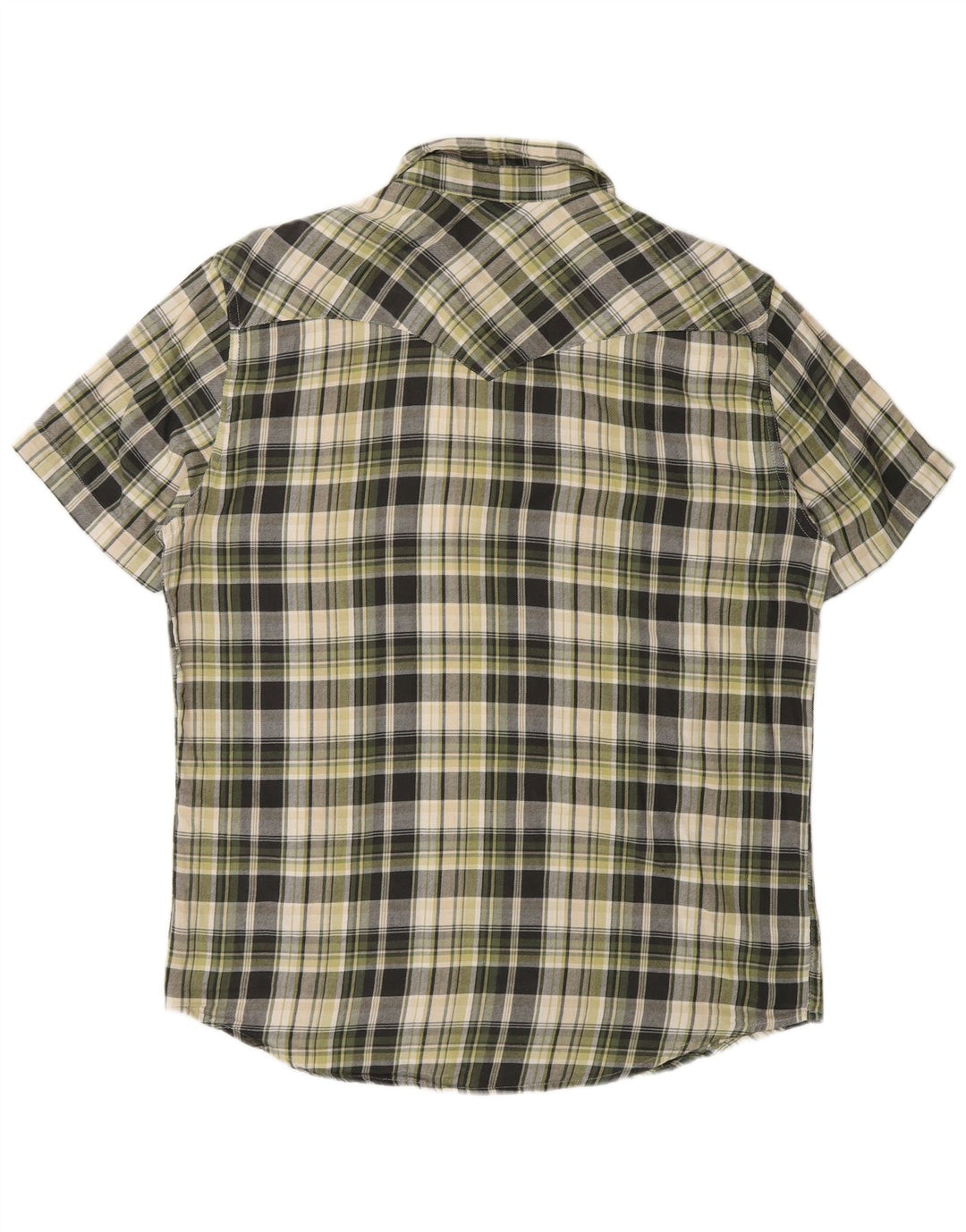 Cămașă Levi's pentru bărbați, cu mânecă scurtă, în formă regulată, din bumbac carouri verde mediu