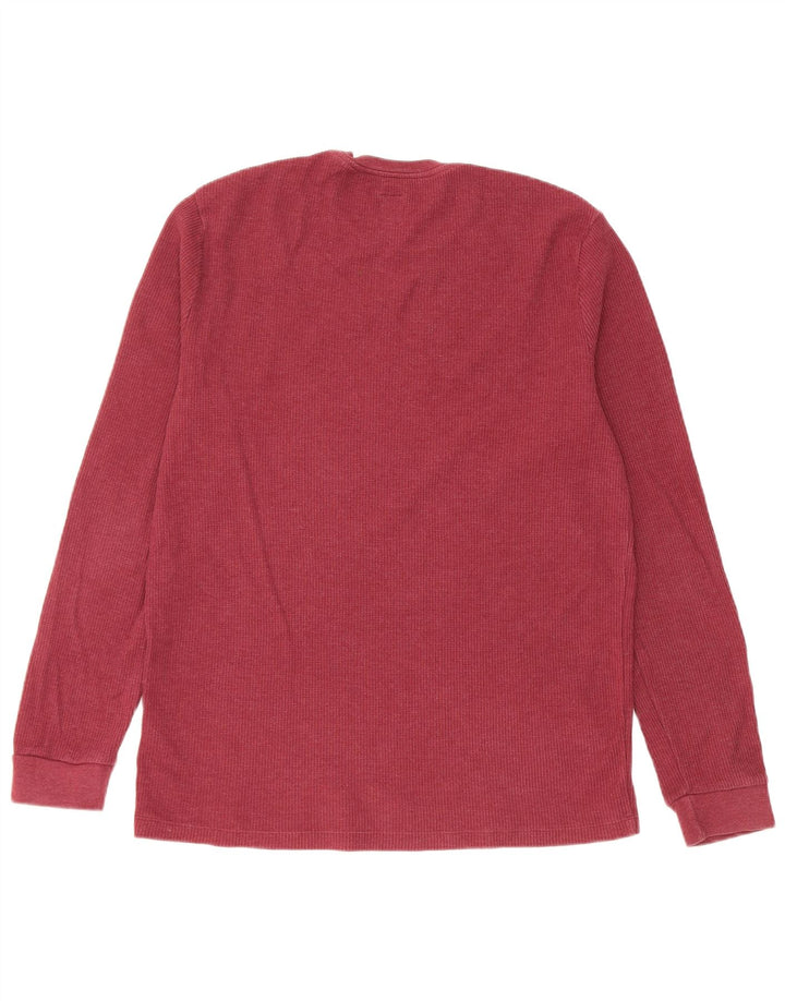 Top pentru bărbați Jack Wills cu mânecă lungă din bumbac burgundy mediu
