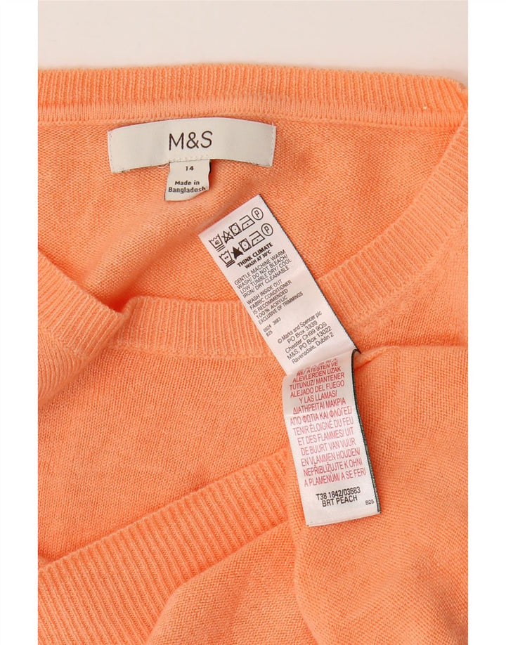 Pulover pentru femei Marks & Spencer cu decolteu triplu UK 14 Roz mediu acrilic