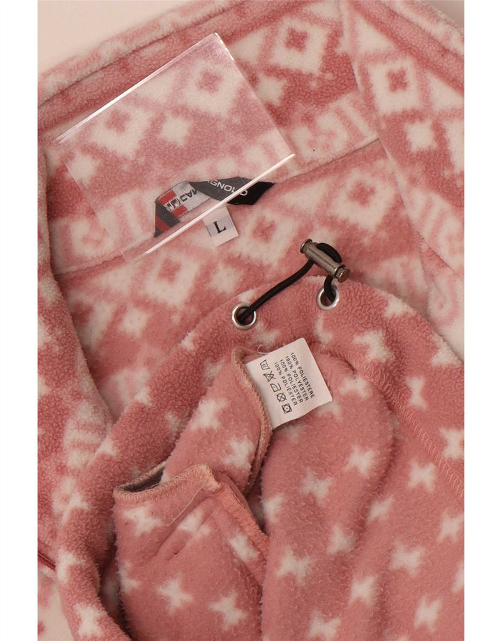 F.LLI Campagnolo Womens Fleece Jacket UK 16 Large Pink Geometric Poliester