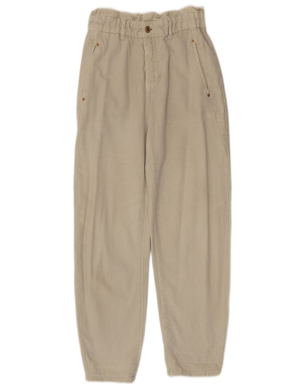 Blugi conici pentru femei cu talie înaltă Zara EU 36 XS L26 L26 bumbac bej