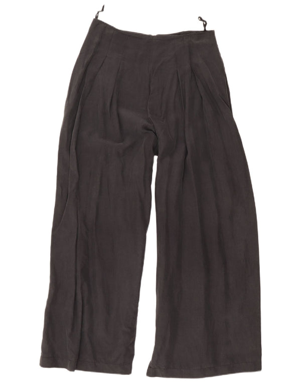 Vintage Womens Pegged Cropped Trousers UK 12 Medium W30 L26 Grey Silk