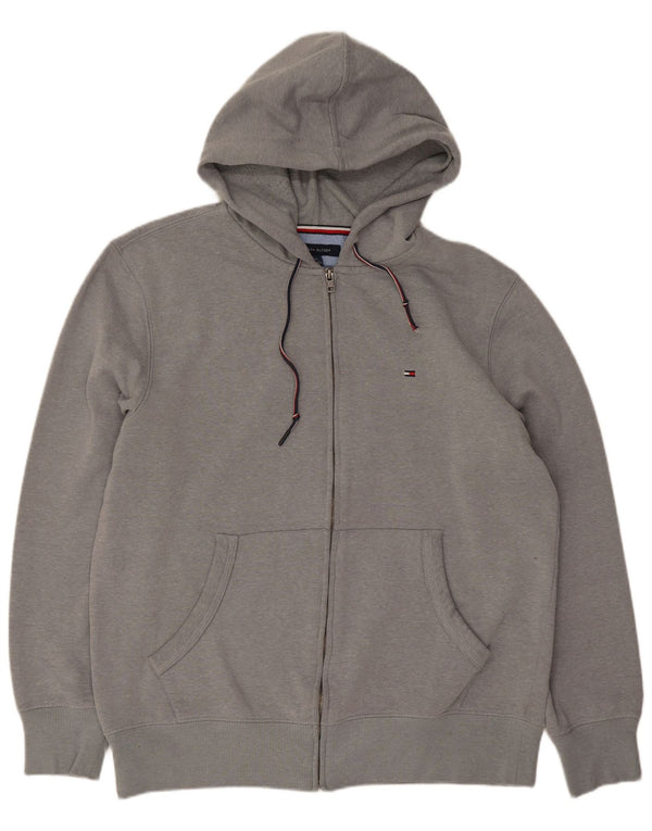 Pulover pentru bărbați Tommy Hilfiger, cu fermoar, bumbac mare, gri