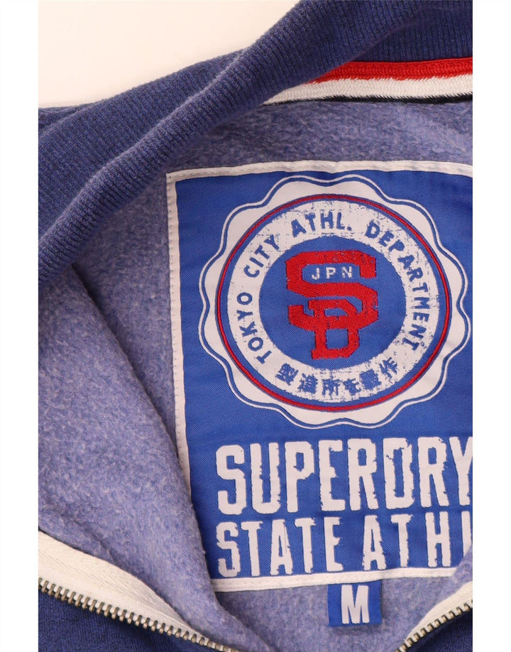 Jachetă de top pentru trening grafic Superdry pentru bărbați, bumbac mediu albastru bleumarin