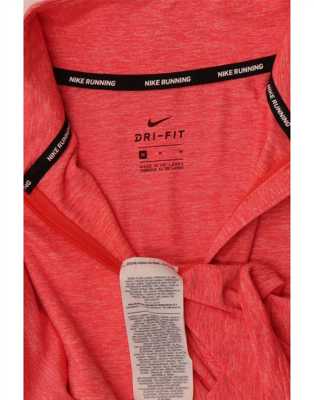 Top cu mânecă lungă Nike Dri Fit Dri Fit, cu fermoar, roșu mijlociu, cu mâneci lungi