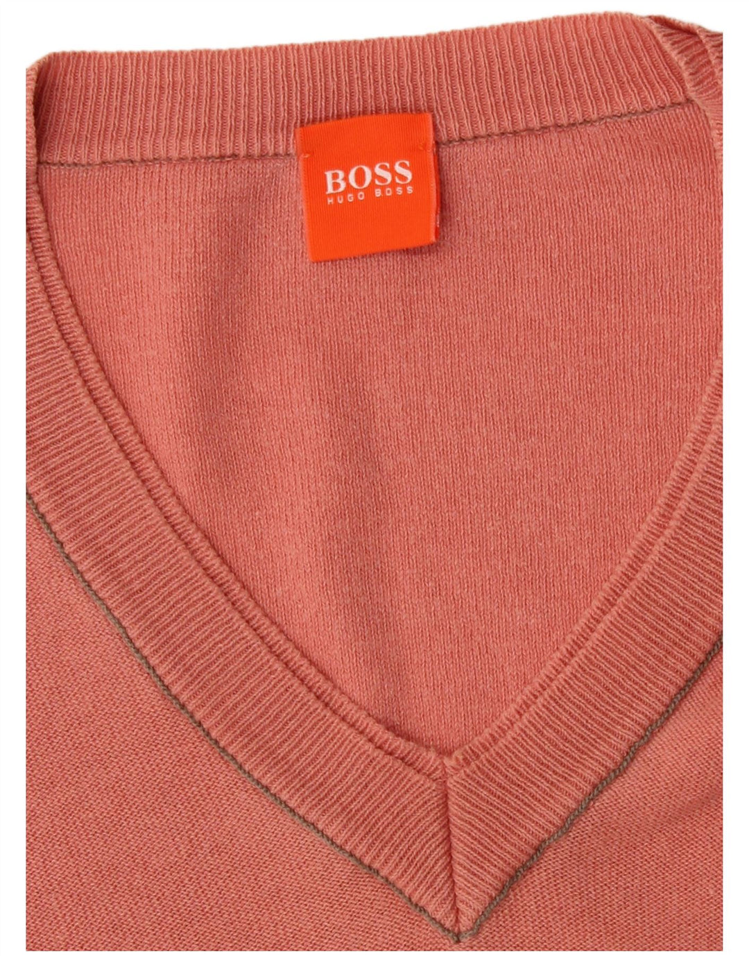 Pulover cu decolteu în V Hugo Boss pentru bărbați, roz mediu