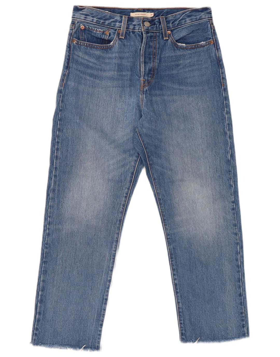 LEVI'S Blugi de damă Wedgie Straight Cropped W28 L25 Bumbac albastru