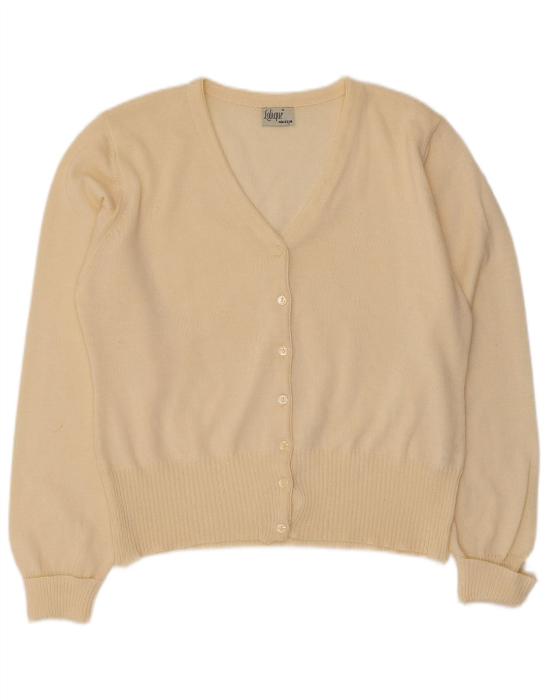 Pulover Cardigan Vintage pentru Femei EU 40/42 Mediu Lână Alb Murat