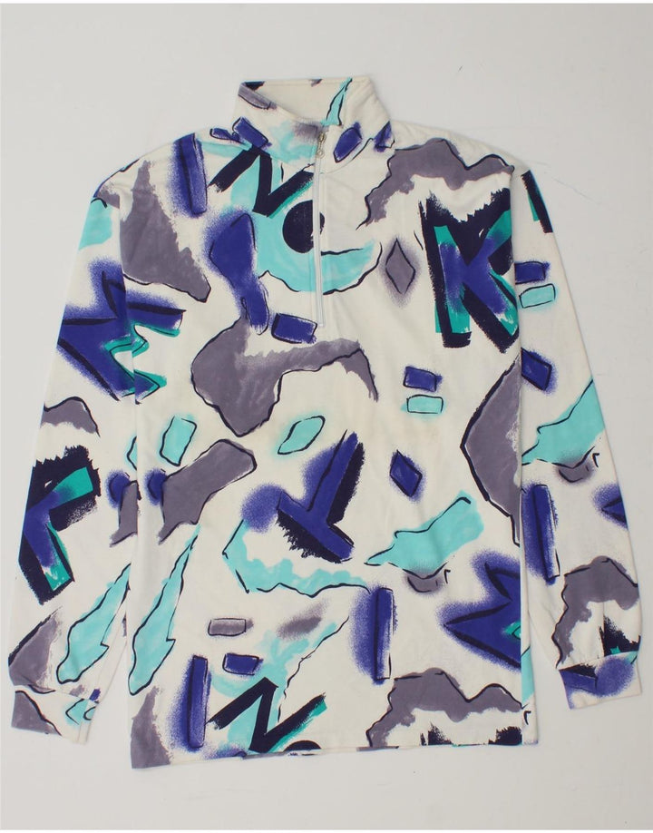 BENGER Top cu mânecă lungă cu fermoar cu model abstract, multicolor