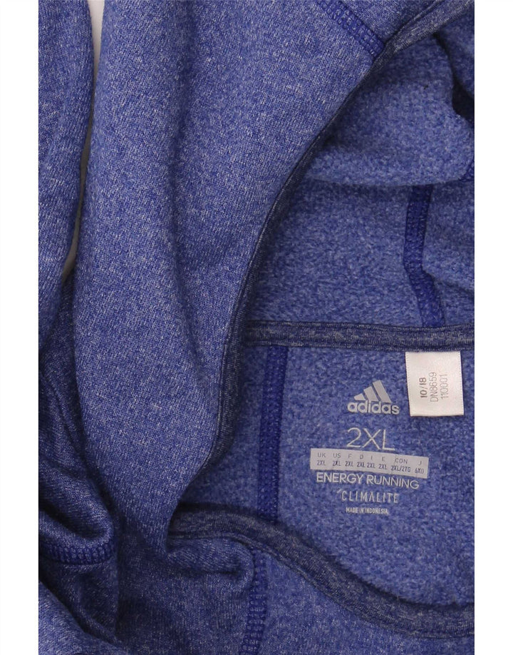 Adidas pentru bărbați cu glugă cu mânecă lungă, 2XL, albastru