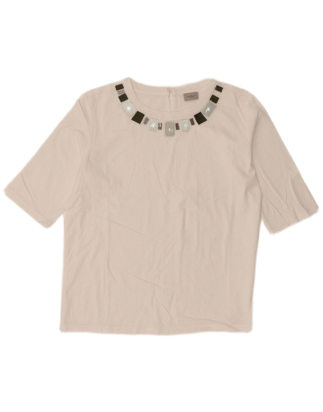Marella pentru femei Top cu mâneci 3/4 UK 12 Medium White