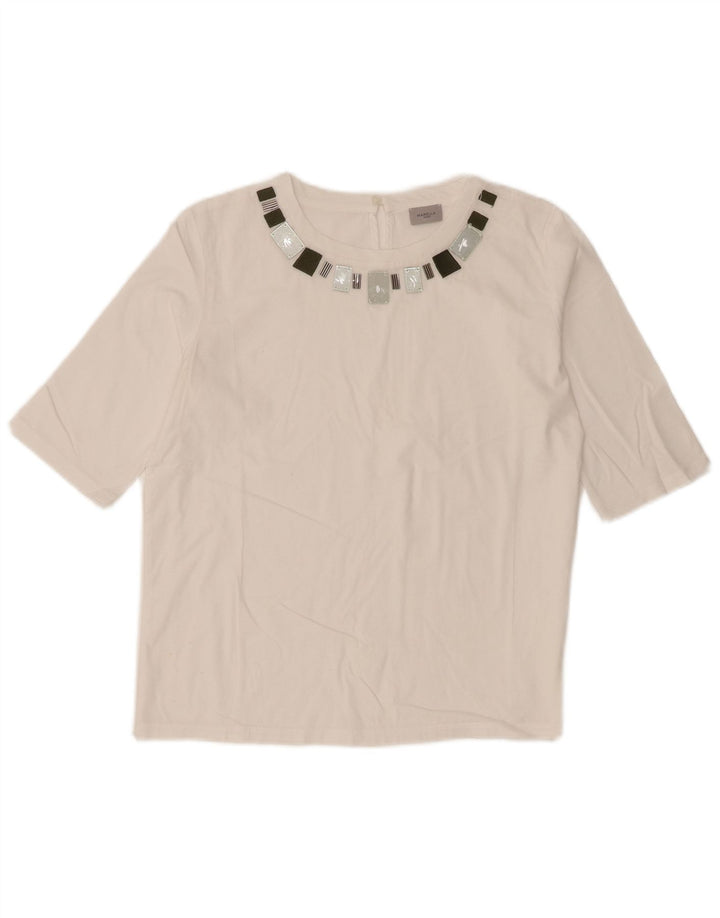 Marella pentru femei Top cu mâneci 3/4 UK 12 Medium White