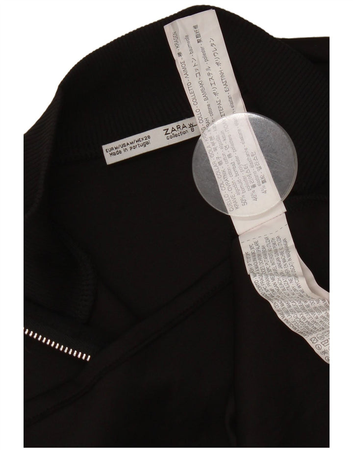 Top Crop pentru Damă Zara UK 12 Medium Negru Bumbac