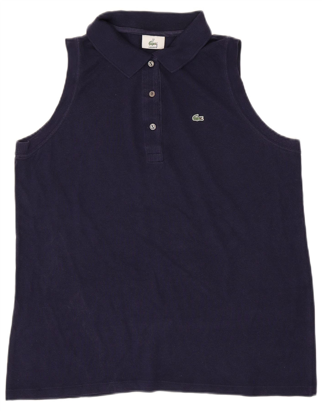 Tricou polo fără mâneci pentru femei LACOSTE Mărimea 44 mare bumbac bleumarin