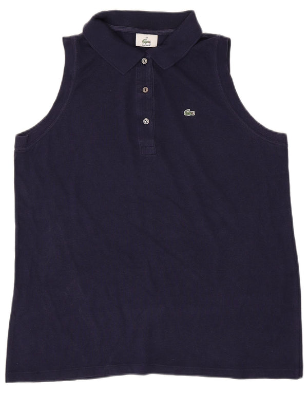 Tricou polo fără mâneci pentru femei LACOSTE Mărimea 44 mare bumbac bleumarin