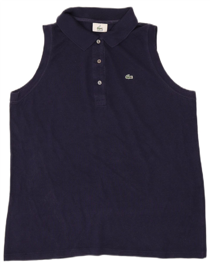 Tricou polo fără mâneci pentru femei LACOSTE Mărimea 44 mare bumbac bleumarin