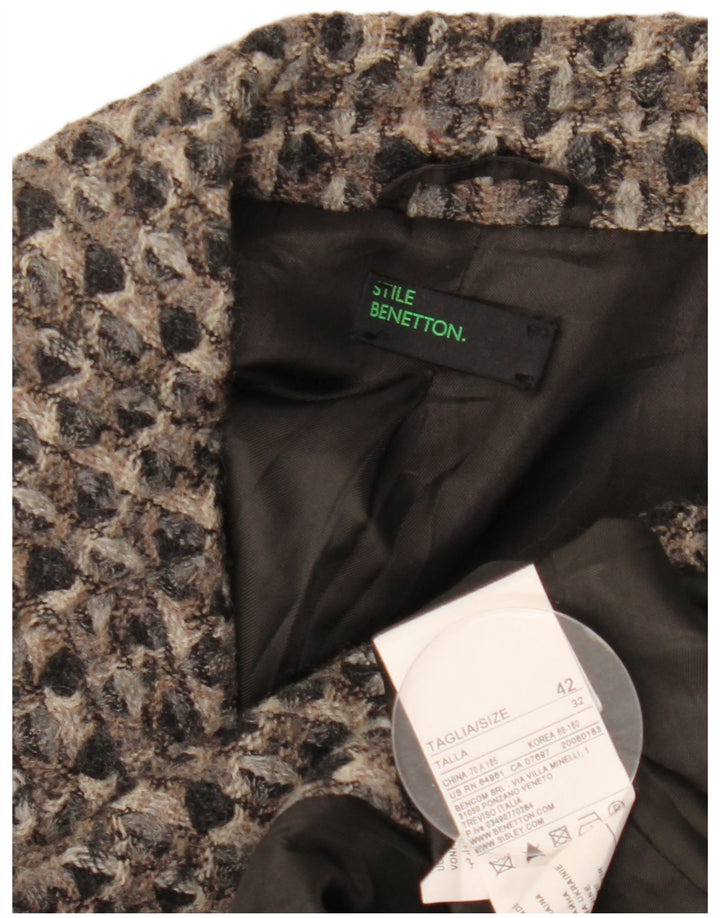 Palton pentru femei Benetton IT 42 Lână geometrică gri mediu