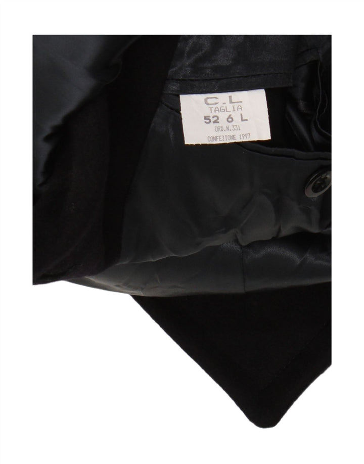 Palton de damă Vintage cu piept dublu IT 52 2XL Negru Clasic