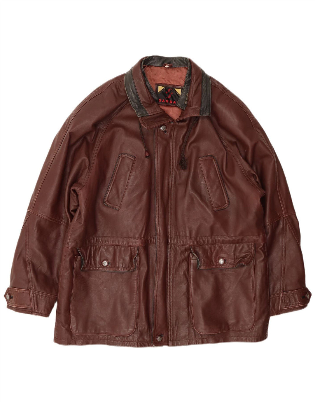 Jachetă de piele SARDAR pentru bărbați UK 42 XL din piele maro