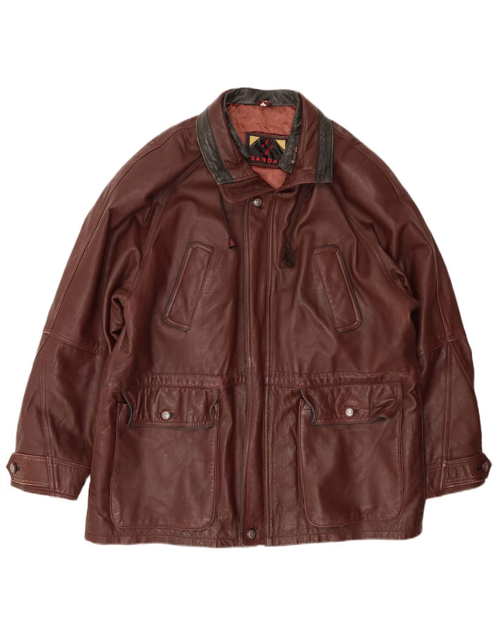 Jachetă de piele SARDAR pentru bărbați UK 42 XL din piele maro