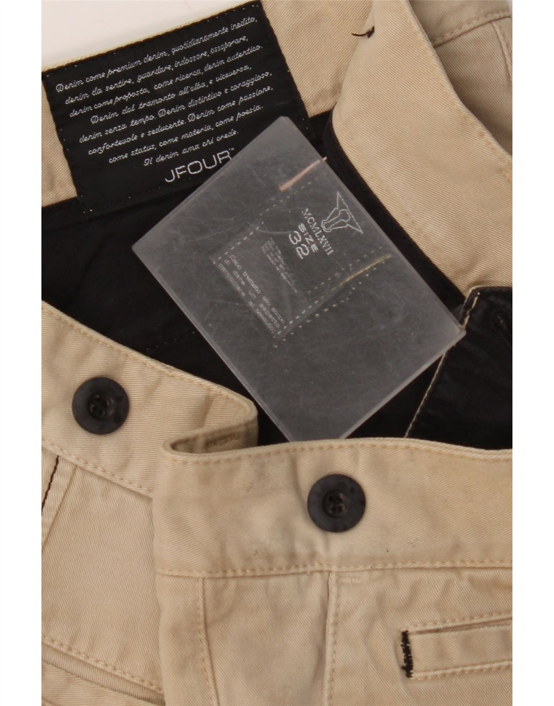 Pantaloni chino slim pentru bărbați VINTAGE L32 L33 bumbac bej