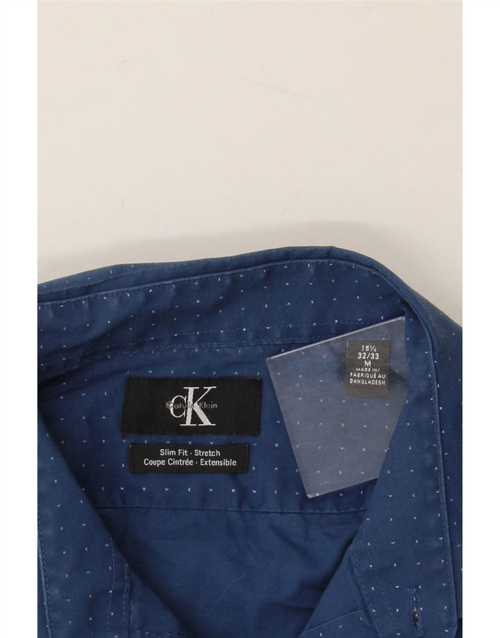 Cămașă pentru bărbați CALVIN KLEIN JEANS Mărimea 33/32 15 1/2 Medium Blue Spotted