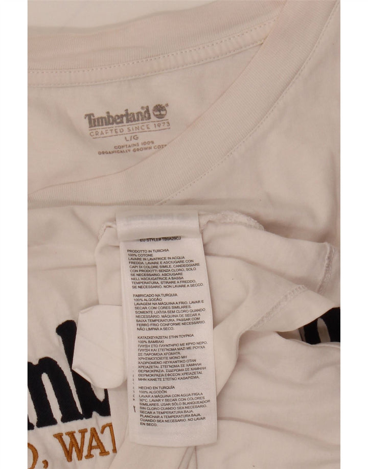 Tricou grafic Timberland pentru bărbați Top mare din bumbac alb