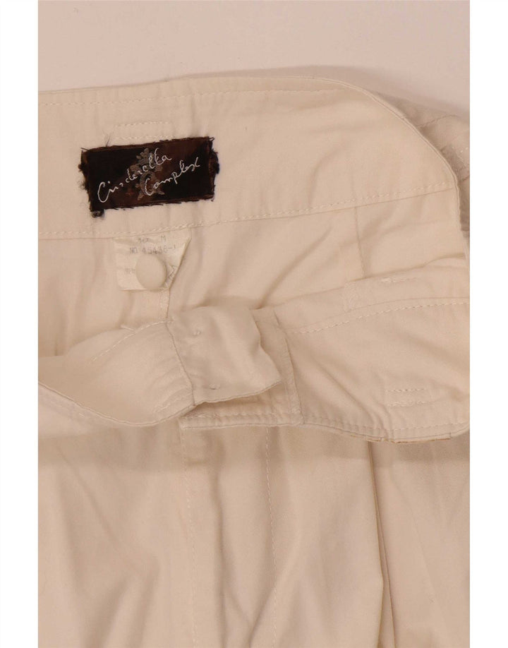 Pantaloni scurți chino vintage cu talie înaltă pentru femei, mediu W28 alb