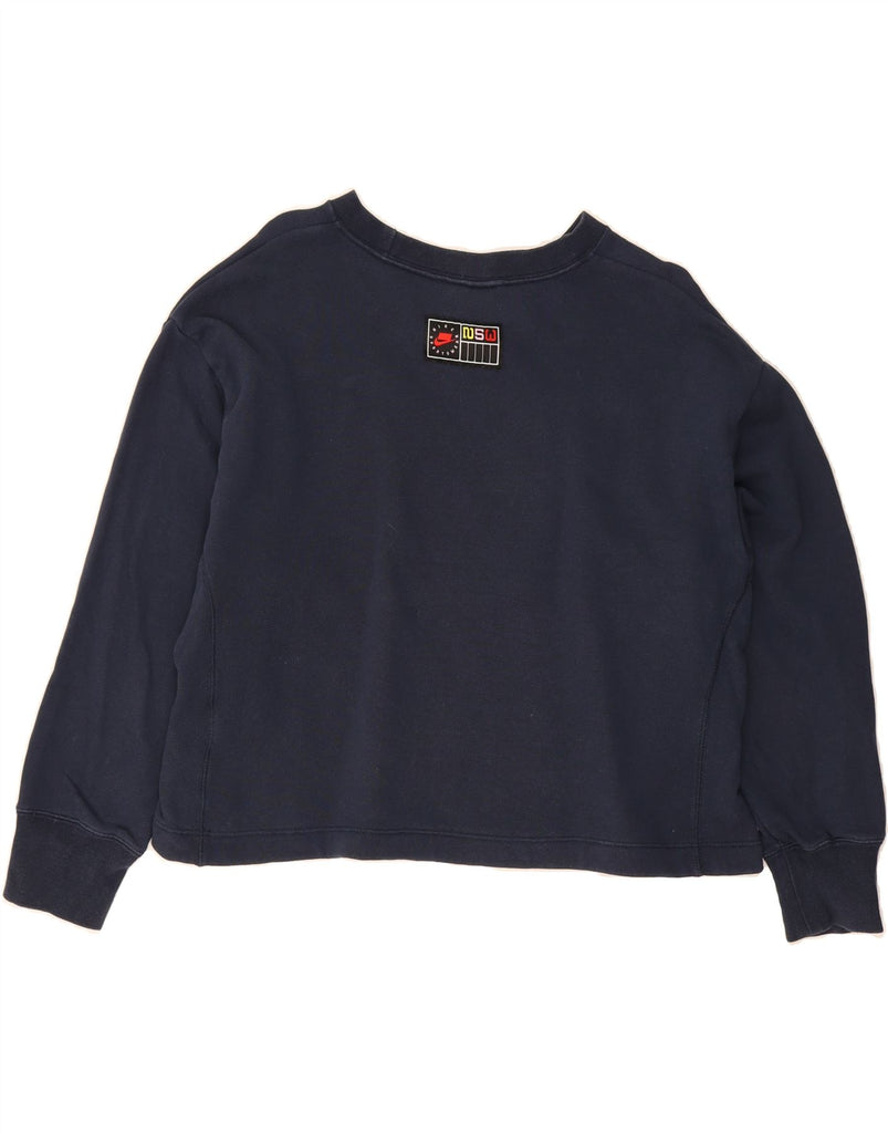 NIKE Womens Oversized Graphic Sweatshirt Jumper UK 10 Small Navy Blue Vintage Nike and Second-Hand Nike from Messina Hembry 