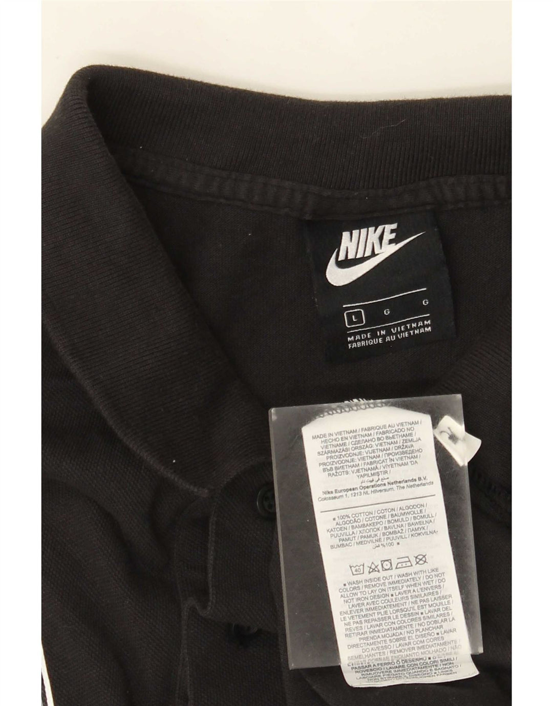 Tricou polo Nike pentru bărbați, mare, negru, bumbac