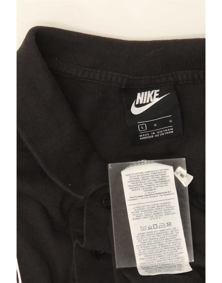 Tricou polo Nike pentru bărbați, mare, negru, bumbac