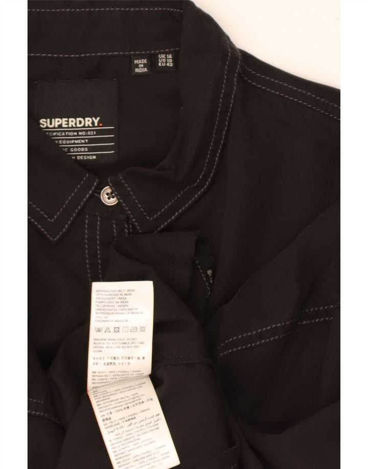 Cămașă supradimensionată pentru femei Superdry UK 14 Large Black Lyocell