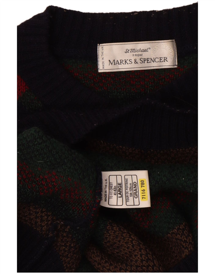 Pulover Marks & Spencer pentru bărbați, cu gât crew, mare, multicolor