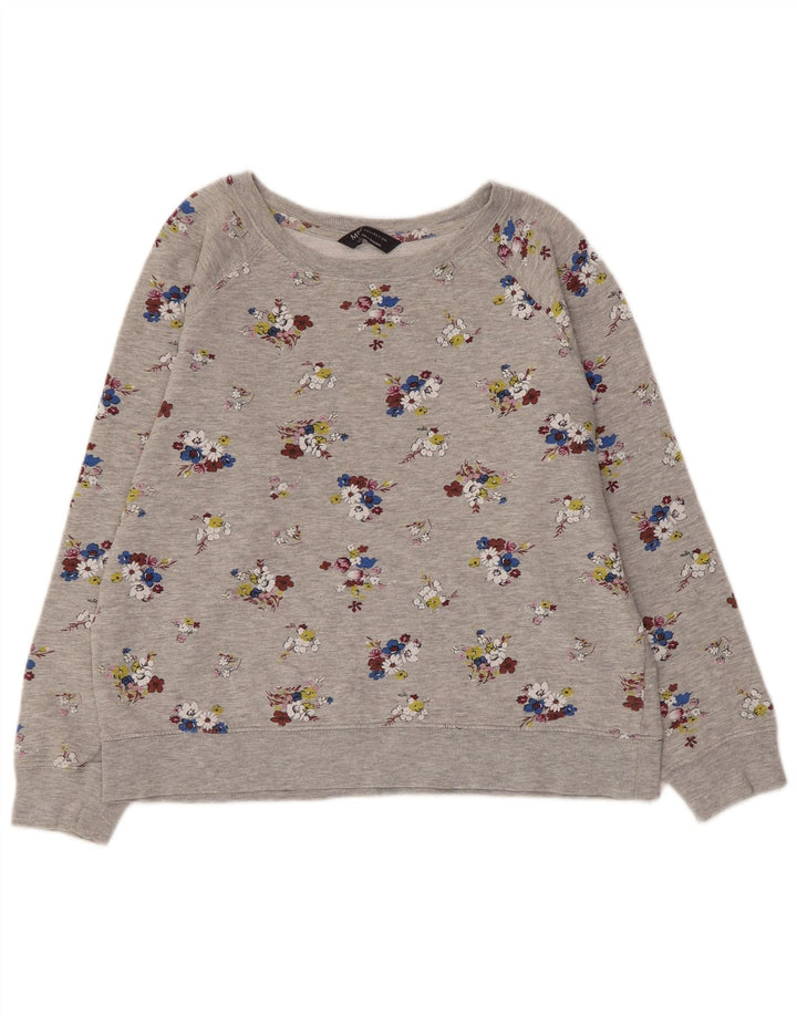 MARKS & SPENCER Pulover crop pentru femei UK 12 Medium Gri Floral