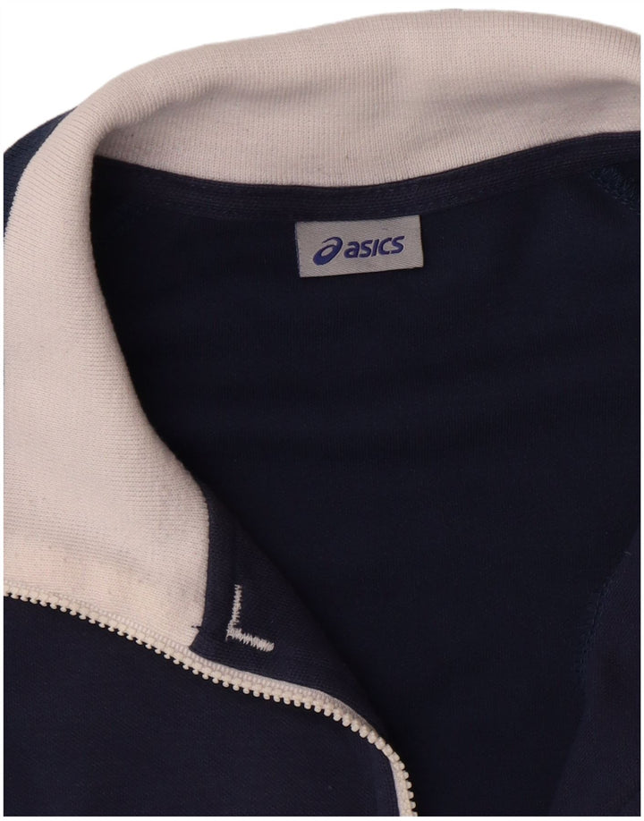 Jachetă de trening pentru bărbați ASICS 2XL, bumbac colorblock, albastru bleumarin