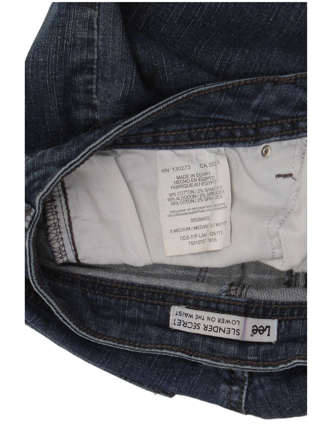 Pantaloni scurți LEE Slender Secret Denim US 8 Medium W30 Bumbac bleumarin