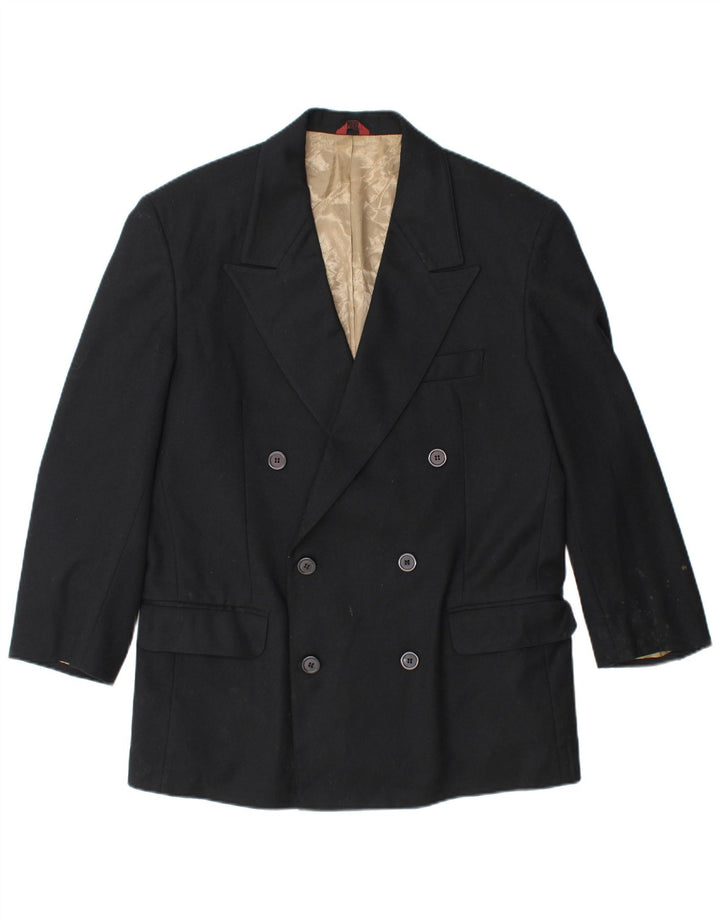 Jachetă pentru bărbați SISLEY Blazer dublu piept UK 38 Lână neagră medie