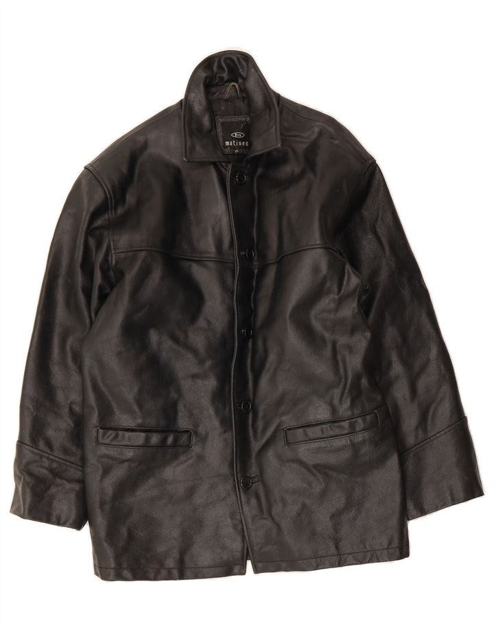 MATINEE Mens Leather Jacket UK 40 Large Black Leather Vintage Matinee and Second-Hand Matinee from Messina Hembry 