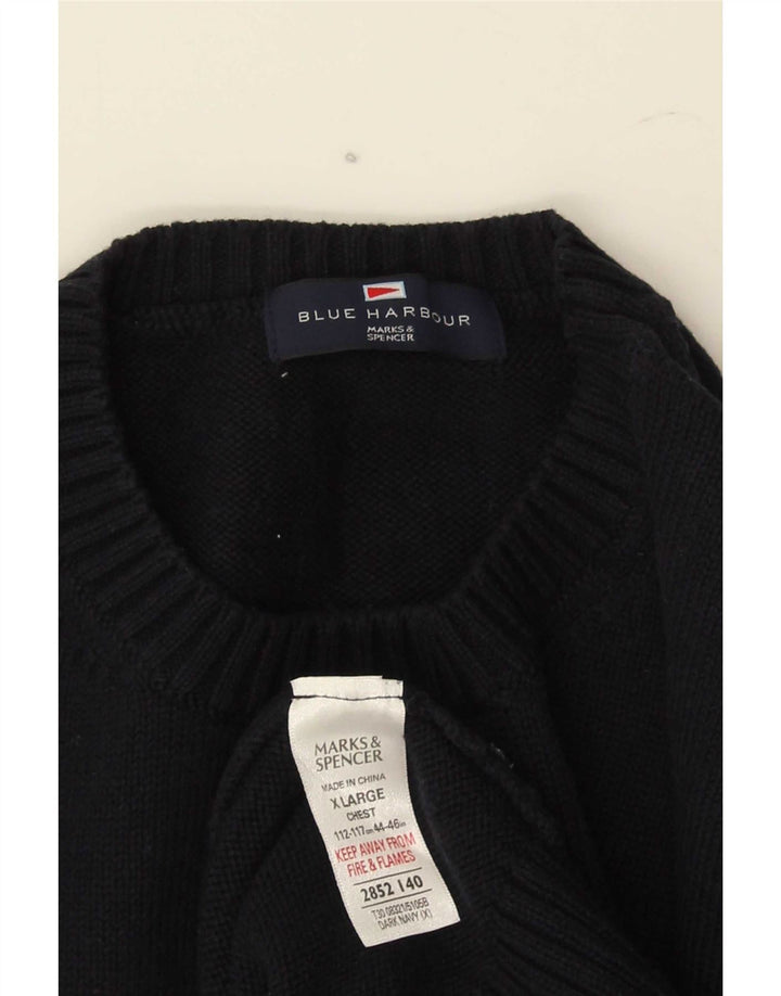 Pulover Marks & Spencer pentru bărbați, Blue Harbour, cu decolteu, XL, bleumarin